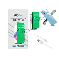 Kit Película 9D Cerâmica + Capa Transparente + Cabo USB Tipo C Samsung Galaxy A53