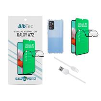 Kit Película 9D Cerâmica + Capa Transparente + Cabo USB Tipo C Samsung Galaxy A72