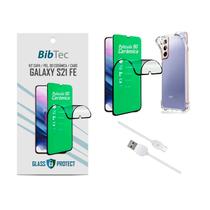 Kit Película 9D Cerâmica + Capa Transparente + Cabo USB Tipo C Samsung Galaxy S21 FE Kit Película 9D Cerâmica + Capa Transparente + Cabo USB Tipo C Samsung Galaxy S21 FE