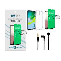 Kit Película 9D Cerâmica + Capa Transparente + Fone de Ouvido Motorola MOTO E13