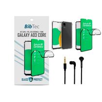 Kit Película 9D Cerâmica + Capa Transparente + Fone de Ouvido Samsung Galaxy A03 CORE Kit Película 9D Cerâmica + Capa Transparente + Fone de Ouvido Samsung Galaxy A03 CORE