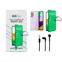 Kit Película 9D Cerâmica + Capa Transparente + Fone de Ouvido Samsung Galaxy A33