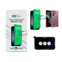 Kit Película 9D Cerâmica + Capa Transparente + Película de Câmera Samsung Galaxy S23