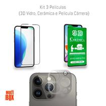 Kit Película Câmera + Película Cerâmica + Película 3D Vidro Para Iphone 13 PRO MAX