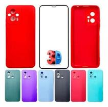 Kit Película+Capa Silicone Veludo Para Redmi Note 12 4G