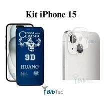 Kit Película Cerâmica Fosca Privacidade + Película de Câmera Traseira para Iphone 15 Kit Película Cerâmica Fosca Privacidade + Película de Câmera Traseira para Iphone 15