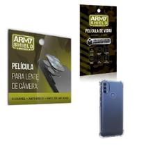 Kit Película De Câmera E Tela Moto E40 E Capinha Anti Shock