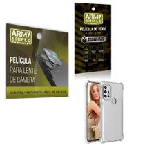 Kit Película De Câmera E Tela Moto G30 + Capinha Anti Shock