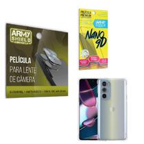 Kit Película De Câmera E Tela Moto G32 + Capinha Anti Shock