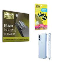 Kit Película De Câmera E Tela Moto G41 + Capinha Anti Shock - Armyshield