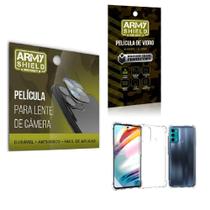 Kit Película De Câmera E Tela Moto G60 + Capinha Anti Shock