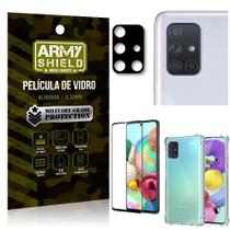 Kit Película de Câmera Galaxy A71 + Película 3D + Capa Anti Impacto - Armyshield
