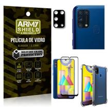 Kit Película de Câmera Galaxy M31 + Película 3D + Capa Anti Impacto - Armyshield