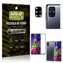 Kit Película de Câmera Galaxy M51 + Película 3D + Capa Anti Impacto - Armyshield