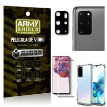 Kit Película de Câmera Galaxy S20 Plus + Película 3D + Capa Anti Impacto - Armyshield