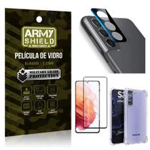Kit Película de Câmera Galaxy S21 + Película 3D + Capa Anti Impacto - Armyshield