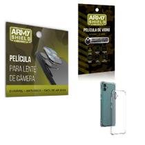 Kit Película de Camêra Samsung A04 + Película de Vidro 3D e Capinha Anti Shock - Armyshield