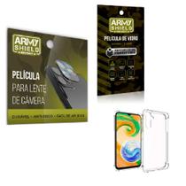 Kit Película de Camêra Samsung A14 + Película de Vidro 3D e Capinha Anti Shock - Armyshield