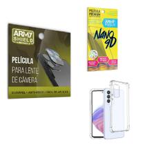 Kit Película De Câmera Samsung A53 Com Capinha Anti Shock