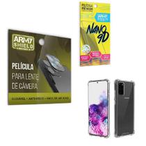 Kit Película De Câmera Samsung S20 Plus Com Capa Anti Shock - Armyshield