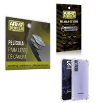 Kit Película de Camêra Samsung S21 Plus + Película de Vidro 3D e Capinha Anti Shock - Armyshield