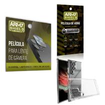 Kit Película de Camêra Samsung S22 Ultra + Película de Vidro 3D e Capinha Anti Shock - Armyshield