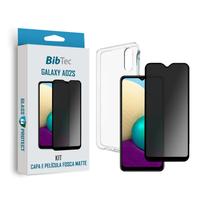 Kit Película de Cerâmica 9D Matte Fosca + Capa Transparente Samsung Galaxy A02S