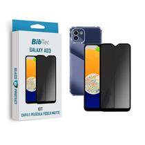 Kit Película de Cerâmica 9D Matte Fosca + Capa Transparente Samsung Galaxy A03