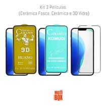 Kit Película de Cerâmica Fosca + Película 3D de Vidro + Película Cerâmica Para Iphone 14 Pro Max