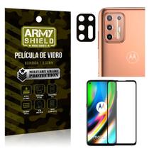 Kit Película de Lente Câmera Anti Risco + Película de Vidro 3D Moto G9 Plus - Armyshield