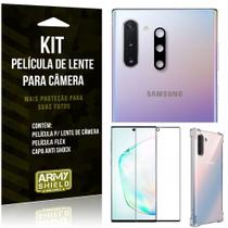 Kit Película de Lente da Camera Galaxy Note 10 + Capa Anti Shock + Película Flex - Armyshield