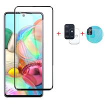 Kit Película de Vidro 3D Galaxy A71 + Película Câmera + Película Traseira Fibra