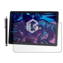 Kit Película de Vidro + Caneta Touch Para Tablet Positivo Vision Tab 10 - Blance