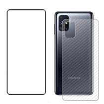 Kit Película de Vidro Frontal + Película Traseira Fibra Carbono Samsung Galaxy M51