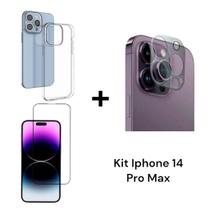 Kit Película De Vidro + Película De Câmera + Capa Capinha Anti Impacto Para Iphone 14 PRO MAX