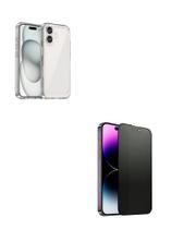 Kit Película Fosca Privacidade + Capa Silicone com Bordas Para iphone 16 Plus Kit Película Fosca Privacidade + Capa Silicone com Bordas Para iphone 16 Plus