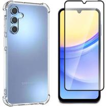 Kit Película Frontal 3D de Vidro + Capinha Silicone TPU para Samsung Galaxy A16 5G Transparente