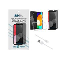 Kit Película Privacidade 3D + Capa Transparente + Cabo USB Tipo C Samsung Galaxy A13 4G