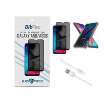 Kit Película Privacidade 3D + Capa Transparente + Cabo USB Tipo C Samsung Galaxy A50/A30S