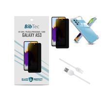 Kit Película Privacidade 3D + Capa Transparente + Cabo USB Tipo C Samsung Galaxy A53