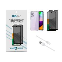 Kit Película Privacidade 3D + Capa Transparente + Cabo USB TIPO C Samsung Galaxy M33