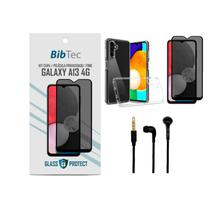 Kit Película Privacidade 3D + Capa Transparente + Fone de Ouvido Samsung Galaxy A13 4G Kit Película Privacidade 3D + Capa Transparente + Fone de Ouvido Samsung Galaxy A13 4G