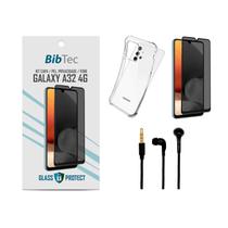 Kit Película Privacidade 3D + Capa Transparente + Fone de Ouvido Samsung Galaxy A32 4G