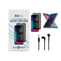 Kit Película Privacidade 3D + Capa Transparente + Fone de Ouvido Samsung Galaxy A50/A30S