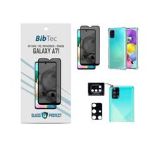 Kit Película Privacidade 3D + Capa Transparente + Película de Câmera Samsung Galaxy A71