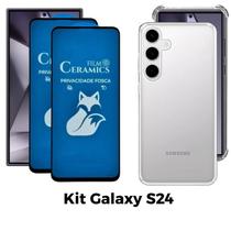 Kit Película Privacidade Fosca + Capa para Samsung Galaxy S24 Tela 6.2 Polegadas Kit Película Privacidade Fosca + Capa para Samsung Galaxy S24 Tela 6.2 Polegadas