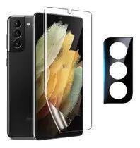 Kit Película Samsung Galaxy S21+ Plus 6.7 Frontal de Vidro Temperado + Lens Protect / Câmera