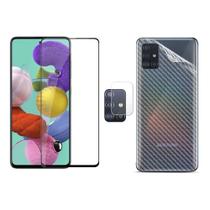 Kit Pelicula Vidro 5d + Traseira Carbono + Camera Galaxy A31