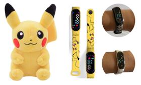 Kit Pelúcia Pikachu e Relógio Digital Pokémon - Mega Store