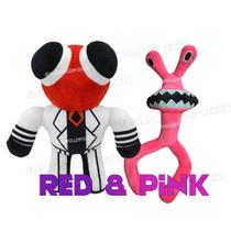 Kit Pelúcia Rainbow Friends Roblox Boneco Red e Rosa Pink